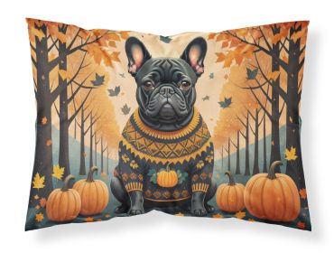 Black French Bulldog Fall Standard Pillowcase Lightweight Super Soft Easy Care Decorative Artwork Pillowcase, Standard