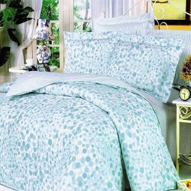Blancho Bedding - [Blue Bubbles] 100% Cotton 7PC Bed In A Bag (Full Size)