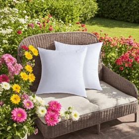 White square pillow (two bubble bags) suitable for bed cushions, sofa cushions, and garden cushions. Cushion core, breathable, hand washable