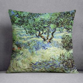Olive Grove by Van Gogh Cushion (Insert: With Insert, size: 18" X 18")