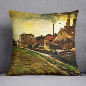 Iron Mill in The Hague by Van Gogh Cushion (Insert: Without Insert, size: 14" X 14")