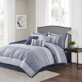 7 Piece Jacquard Comforter Set (Color: as Pic)