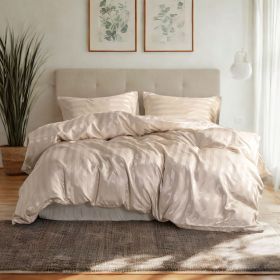 Satin duvet cover set of three, luxuriously silky, champagne (specifications: Twin)