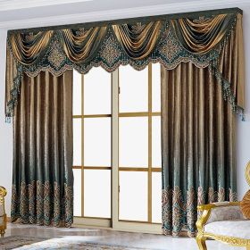 Two Pieces Of Luxurious European Villa Curtains With Elegant Floral Patterns, Suitable For Living Room And Bedroom (Option: SGP2022091613)